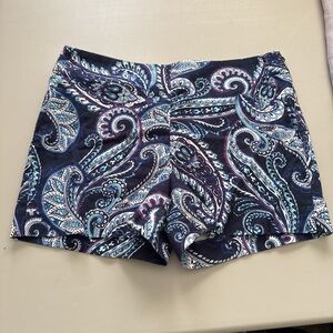 Banana Republic Blue and Purple Paisley High Waist Shorts